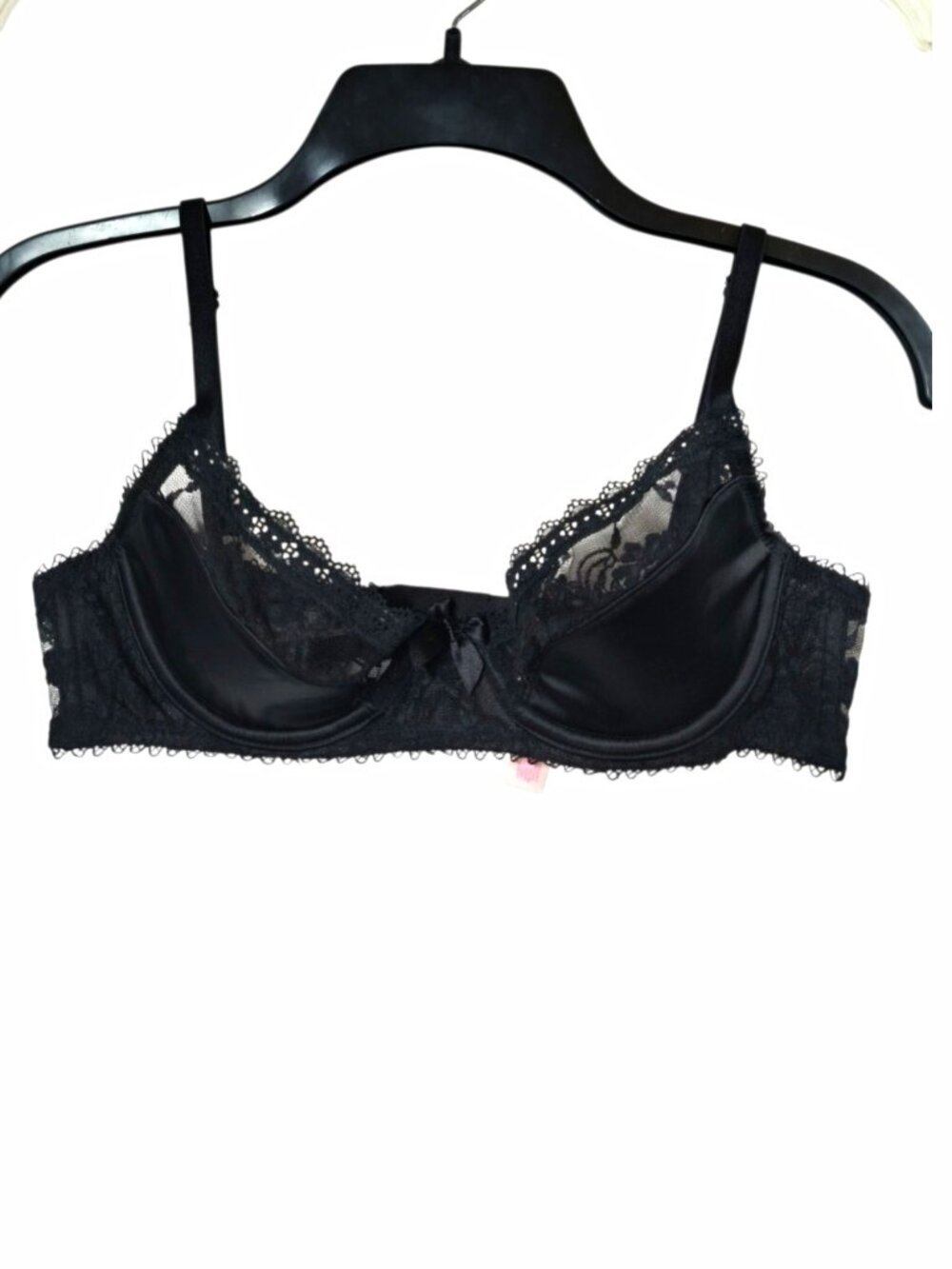 Victoria's Secret Underwire Lined Demi Bra 32B Black Floral Lace 317325-093